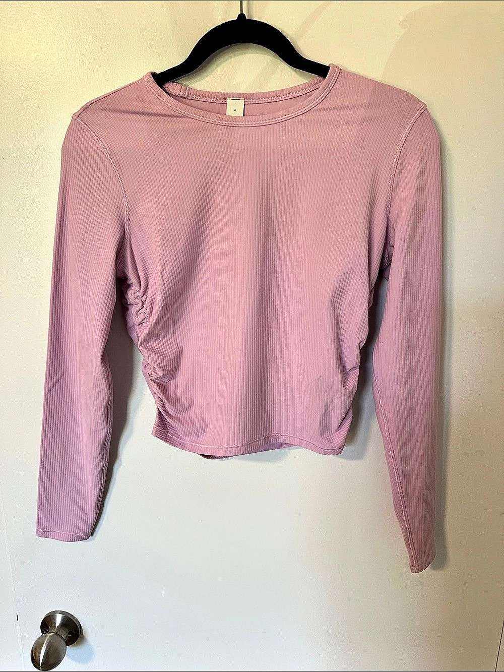 lululemon All It Takes Ribbed Nulu Long-Sleeve Shirt Pink Size 6